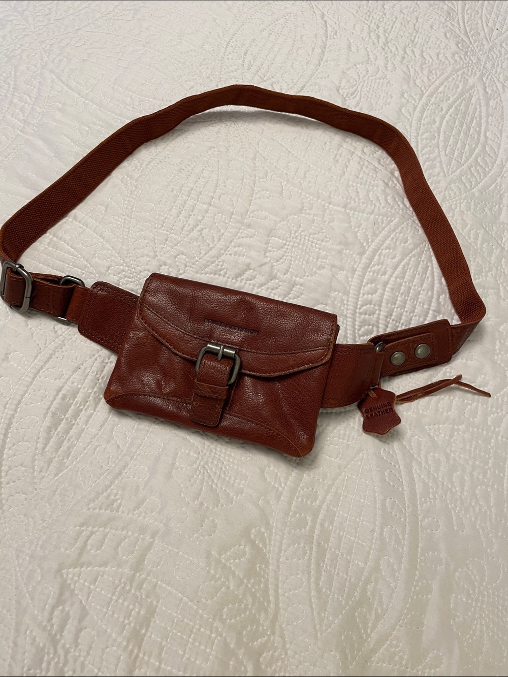NWOT SPIKES & SPARROW Brown Leather Waist Belt Bag or Crossbody Nice Quality